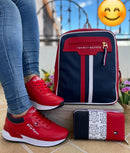 Conjunto exclusivo - Tenis, Mochila y Cartera - Tommy - PAGO CONTRA REEMBOLSO